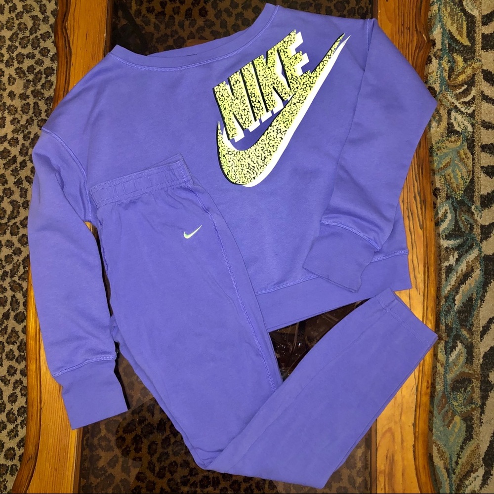 Purple Nike Sweatshirt & Legging Set size YXL
